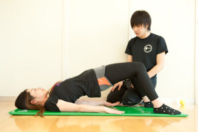 ストレッチ指導の様子