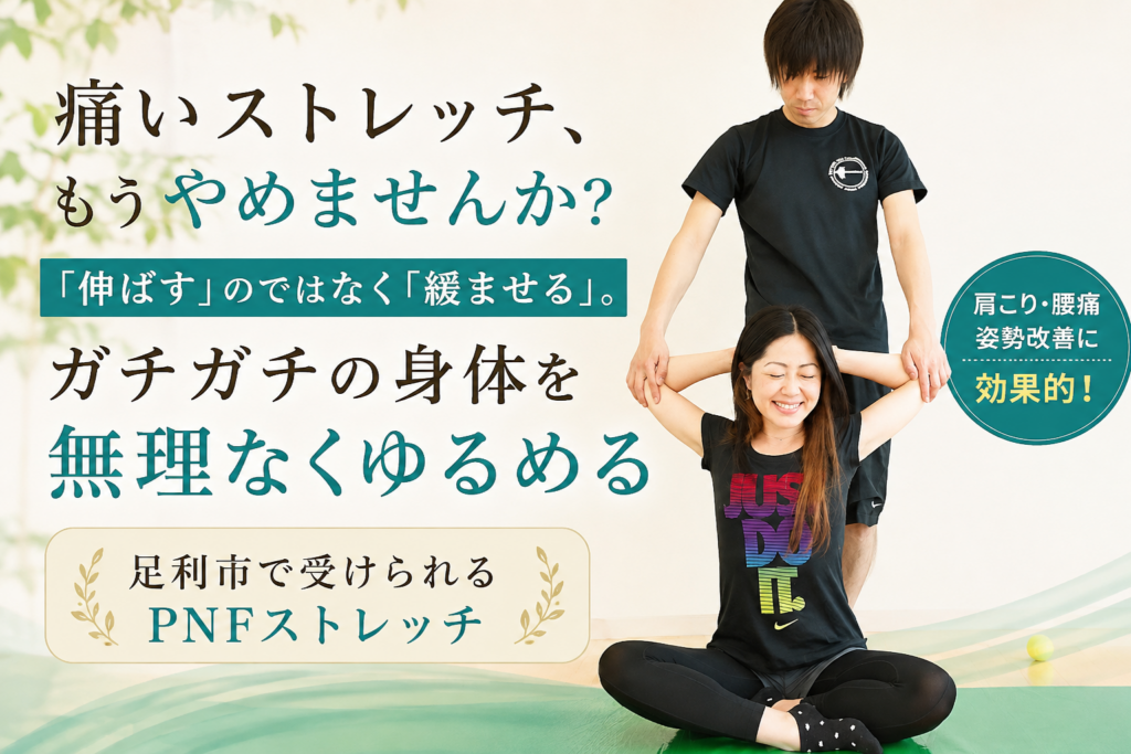 足利市のPNFストレッチ｜痛くないストレッチで身体を無理なく緩める